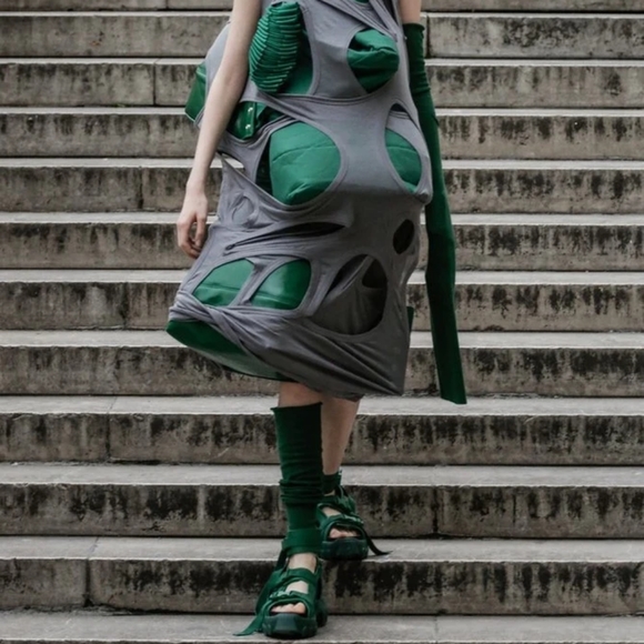 Rick Owens $580 sleeve and holster set in mustard / acid - Picture 2 of 6